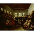 thumbnail image 3 of Mattheus Ignatius van Bree 24x20 Black Modern Framed Museum Art Print Titled - The Prince of Orange Visititing Flood Victims at the Almoners Orphanage, Amsterdam, on 14 February 1825 (1825), 3 of 5