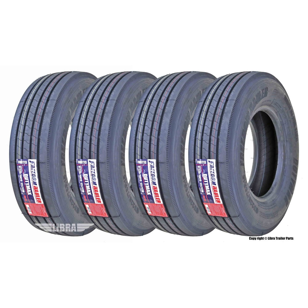 Set 4 Freedom Hauler All Steel Trailer Tires Dutymax 225/75R15 12PR