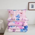 thumbnail image 5 of Manfei Cartoon Alphabet E Print Full Size Comforter Sets,Kawaii Butterfly Bedding Comforter Set,Multicolored,Pink Reversible,3pcs,1 Comforter and 2 Pillowcases, 5 of 7