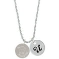thumbnail image 1 of Delight Jewelry Stainless Steel You are Llamazing Llama Disc - Silvertone Script Initial Disc - U - Charm Necklace, 20"+3", 1 of 4