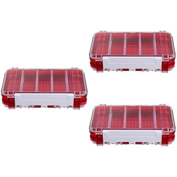 Set of 3 Waterproof Fishing Tackle Tackle Box Fish Lure Storage 17X10CM Red
