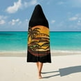 thumbnail image 5 of Burger Cheeseburger Vintage Art Food Hamburger Wearable Hooded Blanket Throw Cloak Wrap Warm Robe Cape for Bed Couch, 5 of 6