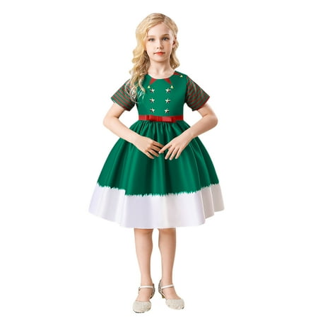 

ZMHEGW Kids Child Girls Pageant Gown Christmas Xmas Dance Party Princess Dress Newborn Clothing