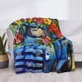 thumbnail image 3 of Yiaed Floral Truck Welcome Print Blanket Throw Blanket Soft Cozy Flannel Blanket for Home Bed Sofa Couch Chair-80"x60", 3 of 6