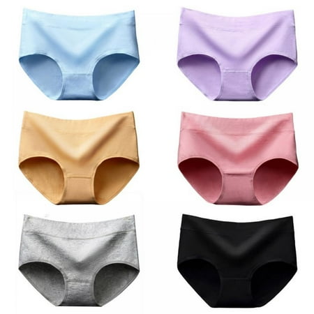 

3-Pack Women Mid-waist Cotton Panties Solid Full Coverage Briefs Stretch Panties Soft Underpants