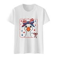 thumbnail image 6 of KALE 4th of July Short Sleeve Shirts for Women American Flag Patriotic 2D Independence Day Print Casual Sports T Shirt Y2K Clothes White XXL, 6 of 7