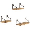thumbnail image 2 of Kearding Estante de de 3 uds., estante de pared de maciza de hierro forjado, estante de hierro montado en la pared con accesorios de montaje Conjuntos de muebles de dormitorio Kearding HA013054-00, 2 of 6