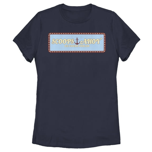 Netflix Women's Stranger Things Scoops Ahoy Logo Graphic T-Shirt