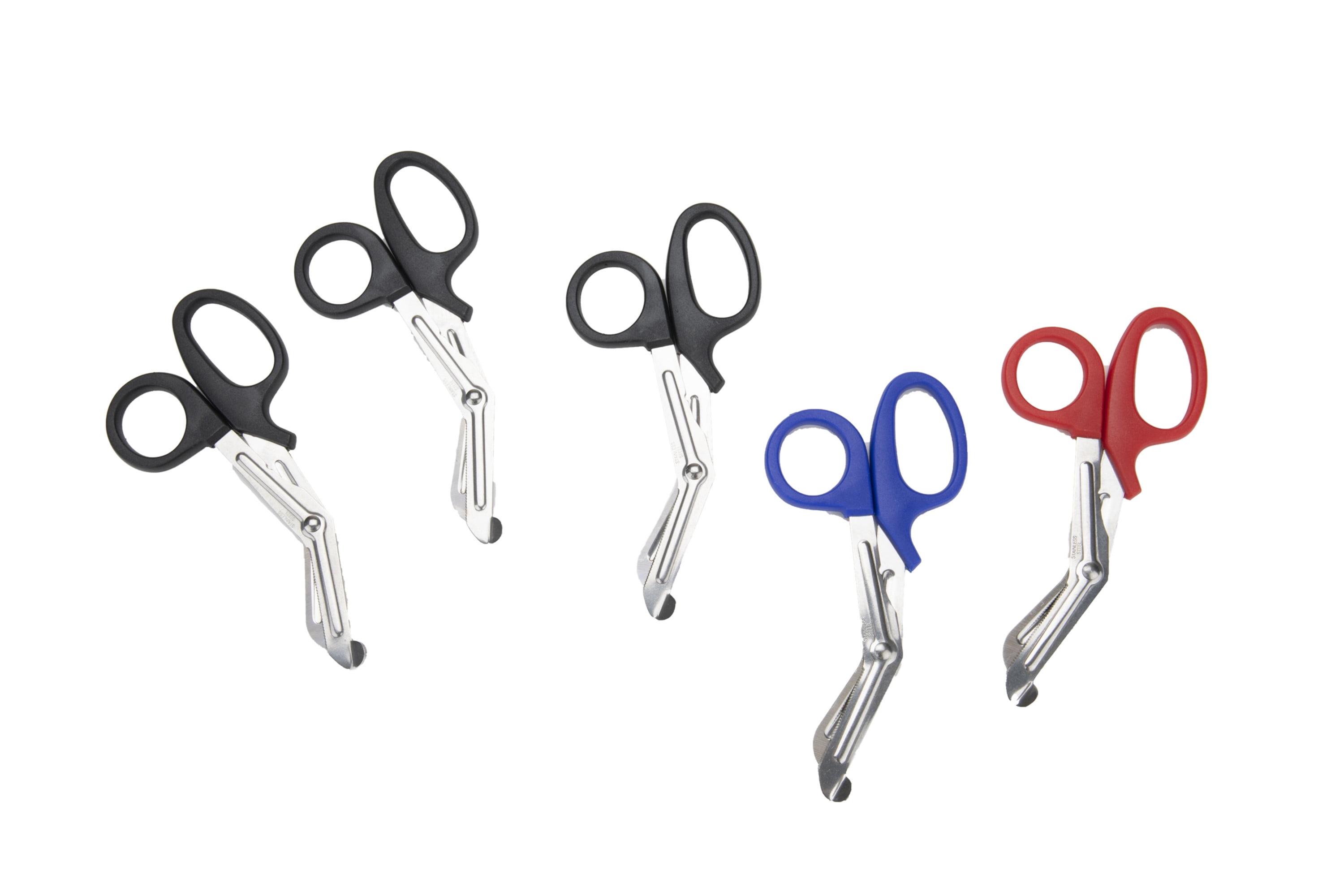 Mind Reader Bandage Scissors Trauma Shears Stainless Steel 6-Inch Plastic Coated Pack of 5, Multi-Colored