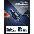 thumbnail image 3 of UGREEN 130W USB C Car Charger Adapter for Cellphone Laptop, PD 30W/100W/SCP 22.5W, Black, 3 of 9