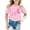 v#206Pink991, variant on Rggeeun Baby Girls Blouse Cute Glitter Butterfly & Tie Pattern Short Sleeve Crew Neck Smooth Lightweight for Summer Party Night Elegant Tops,White,5-6 Years
