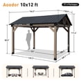 thumbnail image 5 of Aoodor 10'x12' Hardtop Gazebo - Galvanized Metal Roof & Built-in Outlets, 5 of 9