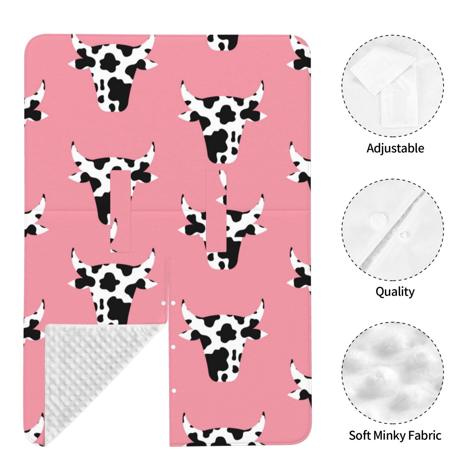 Car Seat Cover Baby - cute cow head pink print Breathable Infant Car Seat Cover for Baby Carseat, Lightweight Comfort Baby Essentials Must Haves Newborn Stuff for Girl Boy