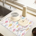 thumbnail image 2 of Yayeee Dish Drying Mat for Kitchen Counter 18" x 24" Microfiber Super Absorbent Coffee Decorative Pad, Colorful Ice Cream Pattern, 2 of 9