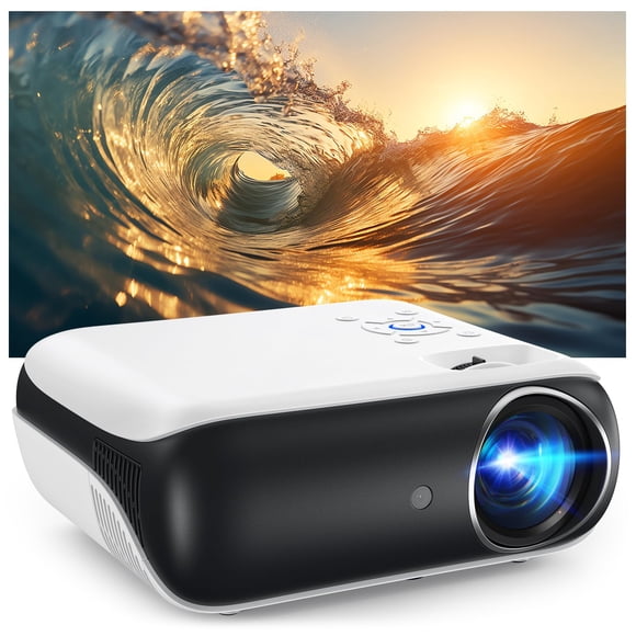 HAPPRUN Projector, Native 1080P Bluetooth Projector, Portable Outdoor Movie Projector, Full HD Mini Projector with Speaker for Home Bedroom, Compatible with Smartphone,HDMI,USB,A