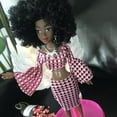 thumbnail image 2 of A-Waroom 12 inch Black Doll African American Afro Doll with Hair Moveable Jointed Full Body Doll Toys for Girls Gift, 2 of 2