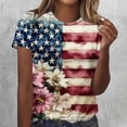 thumbnail image 2 of MEICHEN 4th of July Outfits for Women Short Sleeve American Flag Print Shirts Crewneck USA Flag Patriotic Casual Tops Summer 250th Anniversary Tops, 2 of 5