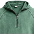 thumbnail image 4 of Frnrwgo Mens Sleeveless Hooded Denim Shirts Quarter Zip Solid Color Washed Casual Top for Daily Holiday Wear, 4 of 4