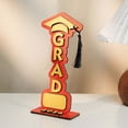 thumbnail image 4 of 2026 Graduation Decorations Table Centerpieces Wooden Class of 2026 Graduation Congratulate Table Topper for Grad Ornaments Party Supplies Favors (Yellow), 4 of 4