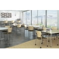 thumbnail image 2 of KFI Studios Evolve Stack Chair with Arms & Casters, Chocolate Wood Back, Black Vinyl Seat, 2 of 3