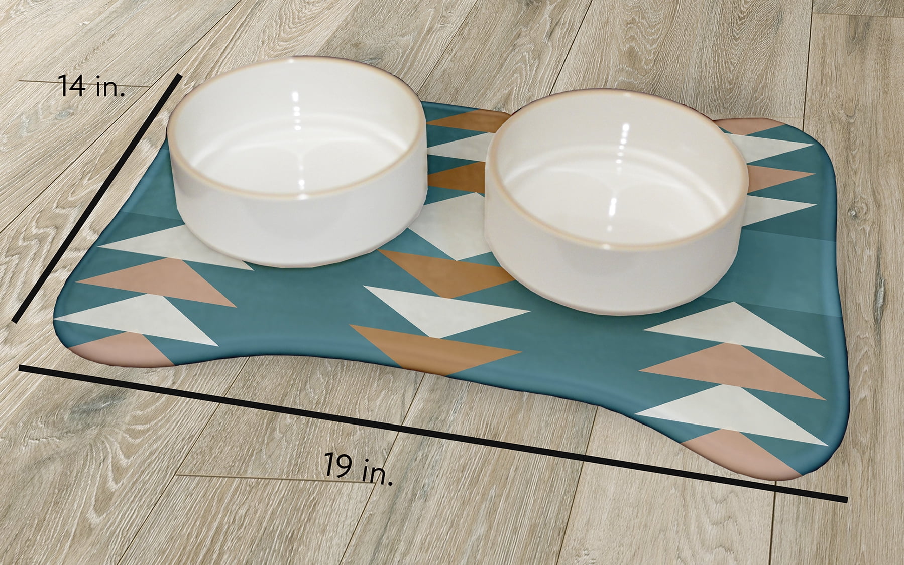 Simply Daisy Sagebrush Bone Shape Pet Feeding Mat for Dogs