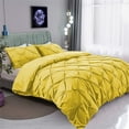 thumbnail image 2 of BedDecor 600 TC 3 Piece Pinch Pleated(Yellow,Full/Queen) 100% Egyptian Cotton Base Duvet Set, 2 of 5