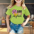 thumbnail image 2 of Toddler Tshirts Girls 4t Round Neck Girls' Short-Sleeve Shirts and Tops Letter Print Fashion Vacation Tops Toddler Clothes for Girls 3-4 Years（Light Green）, 2 of 4