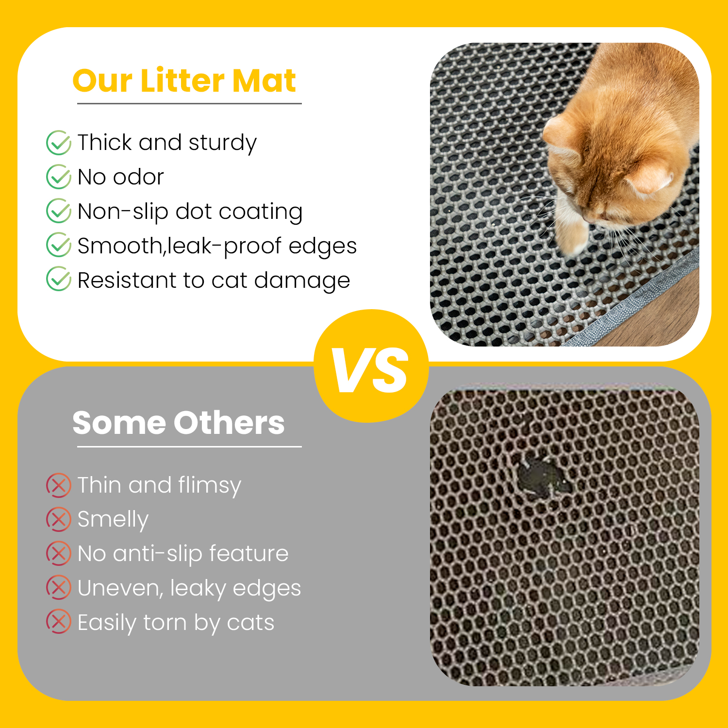 Conlun Cat Litter Mat, 23" x 17" Honeycomb photo 8