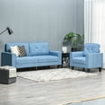 thumbnail image 4 of HOMCOM Button Tufted Armchair Upholstered Accent Chair with Rubberwood Legs, 4 of 10