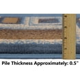 thumbnail image 3 of Handcraft Rugs-Modern Contemporary Brand New Area Rugs-Abstract Carpet with Frame/Boxy/Cube Pattern-Shed free Blue/Brown/Ivory/Mocha 8x10 feet, 3 of 9
