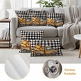 thumbnail image 6 of Yellow Truck Fall Outdoor Waterproof Pillow Covers, Thanksgiving Pumpkins Black Check Decorative Square Throw Pillowcase Sofa Cushion Sham for Patio/Couch/Chair, 16"x16" 2 Pack, 6 of 8