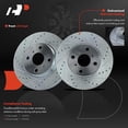 thumbnail image 2 of A-Premium Front Drilled and Slotted Disc Brake Rotors Set Compatible with Scion xA xB 2004 2005 2006 1.5L, Replace# S-31332, 63191002L, 2 of 8