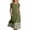 Army Green, variant on 2026 Summer Womens Dress Button Front Short Sleeve Shift Midi Dress with Satin Stripe Hem & Side Pockets