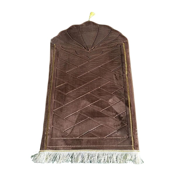 Alfombra de oración de viaje de 65 x 110 cm, suave, para el suelo y la zona del hogar. Café Ligero