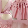 thumbnail image 4 of Girls Party Dress Vintage Sleeveless Satin Festival Pageant Frocks Kids Wedding Flower Girl Bridesmaid Dresses Hot Pink 18-24 Months, 4 of 5