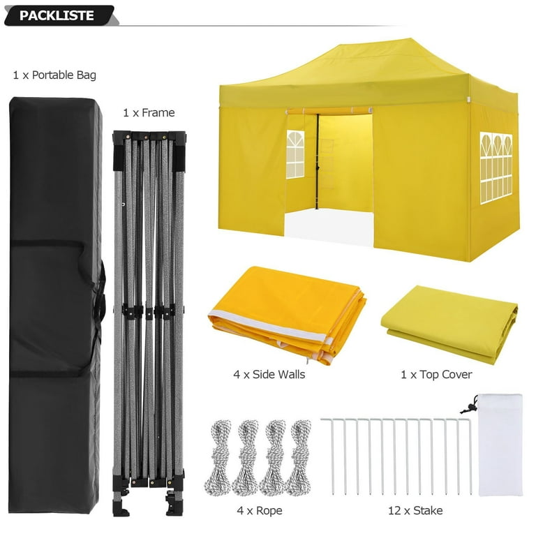 COBIZI 10x15 Pop up Canopy Commercial Heavy Duty Canopy Tent with 4 Si –  CAROMA