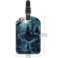 thumbnail image 6 of Square 2Pack PU Leather Halloween Graveyard Cruise Luggage Tag with Privacy Cover and Name ID Tag for Travel Handbags Backpacks Luggage Tags, 6 of 6