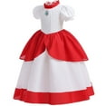 thumbnail image 2 of KAWELL Princess Peach Costume pour Filles, Super Frères Enfants Princess Peach Robe Halloween Cosplay Déguisement, 2 of 4