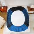 thumbnail image 5 of jejeloiu Minimalist Geometric Lines Full Size Sheets,Blue Black Bed Sheets For Kids 4pcs, 5 of 7