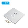 thumbnail image 3 of Unique Bargains Ethernet Socket Dual Port RJ45 CAT6 Wall Plate Silver Tone for Networking Box, 3 of 6