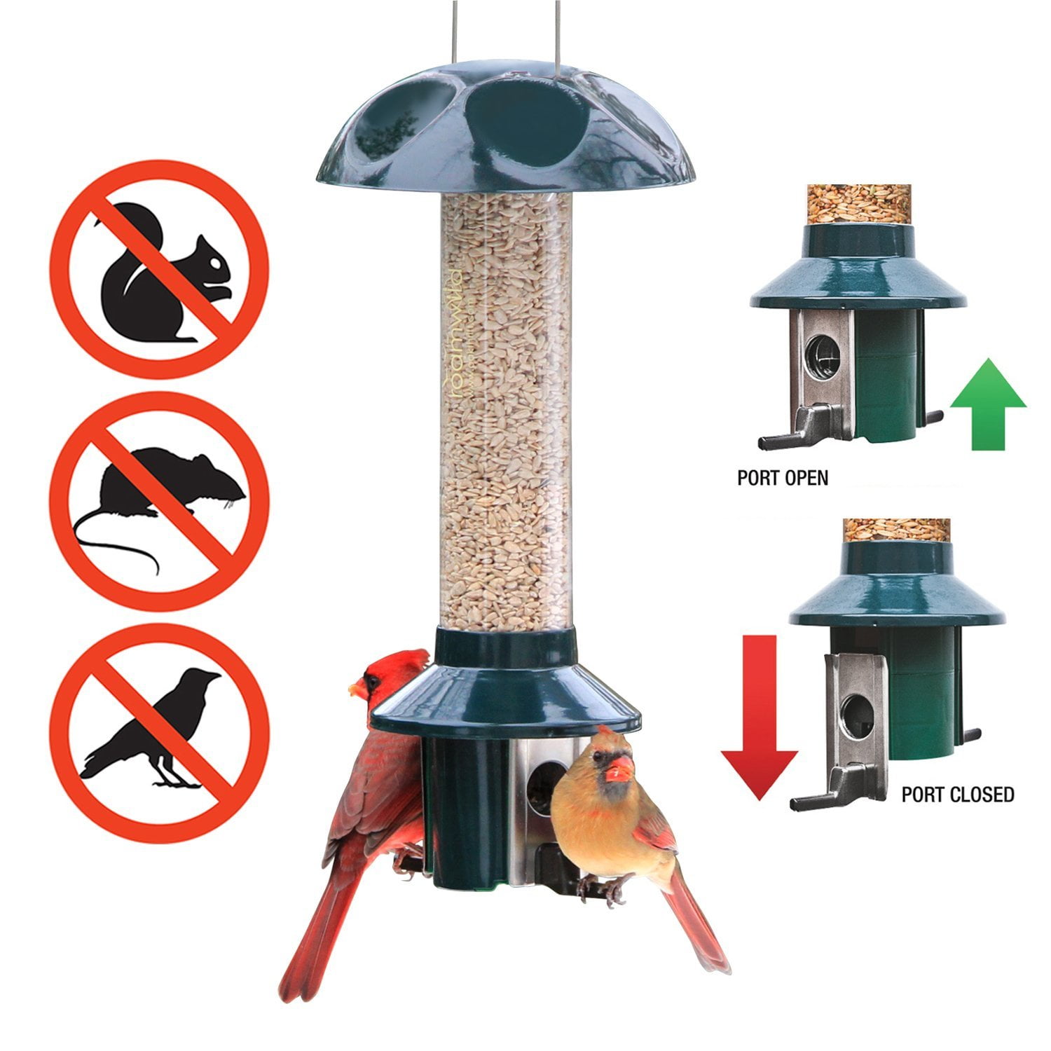 Metal Pest Off Squirrel Proof Mixed Seed And Sunflower Bird Feeder 