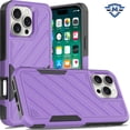 thumbnail image 6 of For iPhone 16 Pro Max 6.9 inch METKASE Noble lined shockproof dual layer hybrid in Slide-Out Package - Dark Purple/Black, 6 of 6