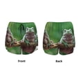 thumbnail image 3 of Fuzoiu Australian White Tree Frog Sitting on Branch Print Women's Athletic Shorts, Double-Layer Running Shorts with Pocket,Women's Workout Shorts for Yoga, Gym, and Workouts-Small, 3 of 7