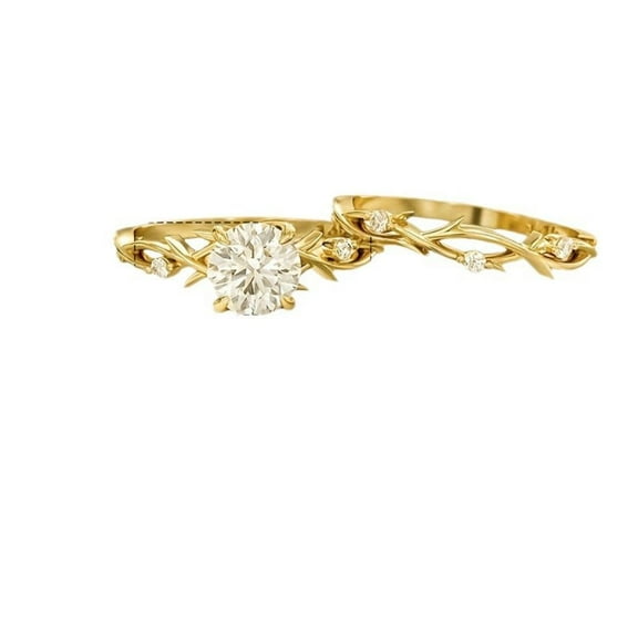 SEPARQI 2pcs His and Hers Wedding Ring Sets Couples Engagement Rings Women and Men 925 Sterling Silver AAA Cubic Zirconia Interlocking Branch Proposal Rose Gold Couple Rings