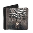 thumbnail image 1 of Cartera de piel de ciervo con diseño de bandera americana para hombre con tapa LED, 1 of 4