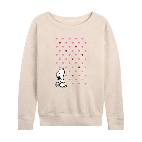 Peanuts - Snoopy Heart Grid - Women's French Terry Long Sleeve Pullover