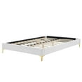 thumbnail image 3 of Platform Bed Frame, King Size, Velvet, White, Modern Contemporary Urban Design, Bedroom Master Guest Suite, 3 of 7