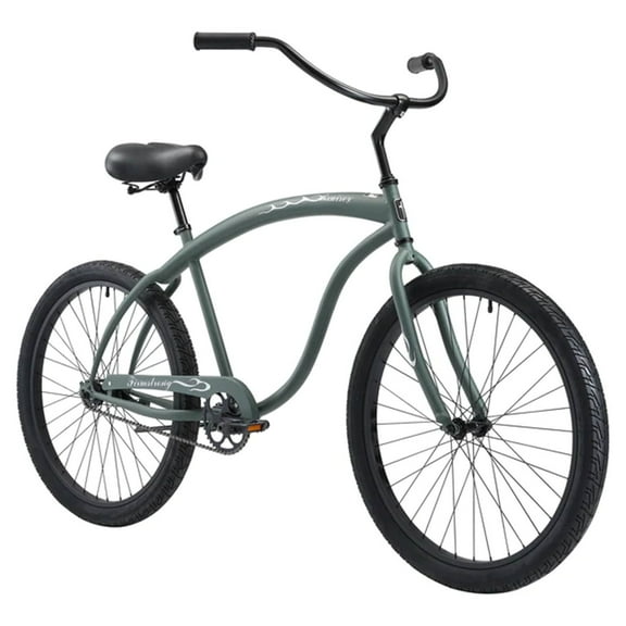 Firmstrong Bruiser Single Speed Men's 26 In Beach Cruiser Bike, Army Green