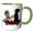 Green/White, variant on 3drose, Pet Sitter Weimaraner, Black Lab, Boston Terrier, Beagle Dogs in Wagon, 11oz Two-tone Red Mug