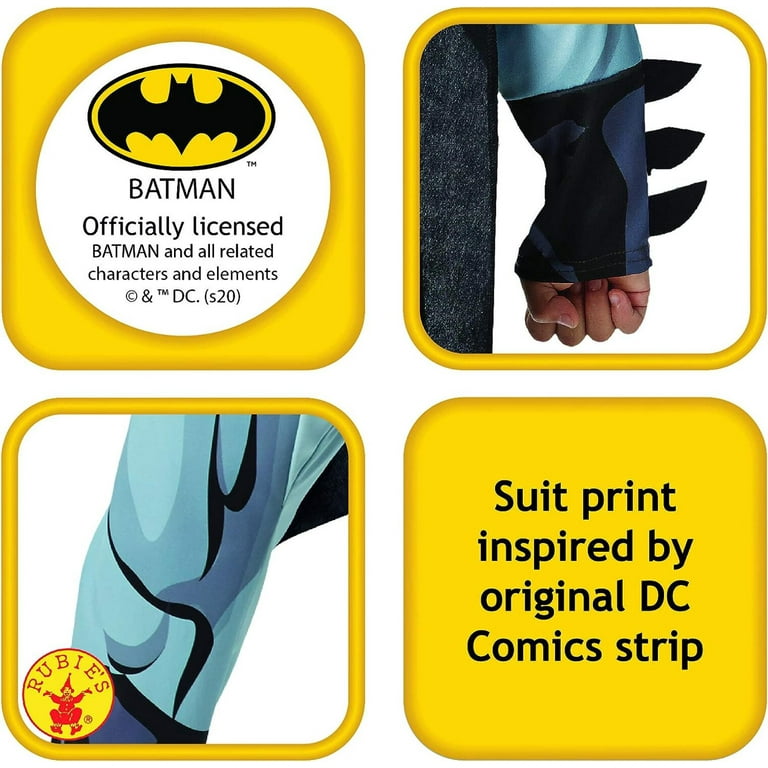 Batman Costume Classic Boys Comic Book Grey Batsuit Batman Costume Classic Boys Comic Book Grey Batsuit